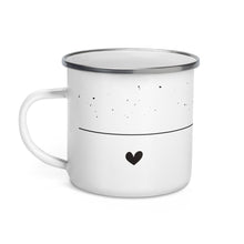 Lade das Bild in den Galerie-Viewer, Emaille Tasse | herz-gepunktet | 350ml