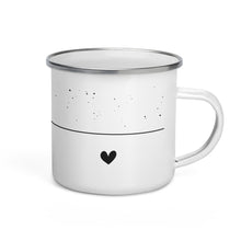 Lade das Bild in den Galerie-Viewer, Emaille Tasse | herz-gepunktet | 350ml